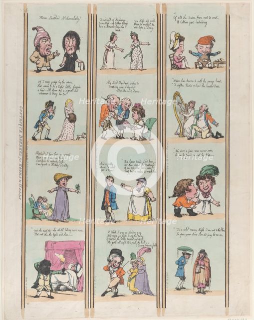 Grotesque Borders for Rooms & Halls, Plate 16, August 1, 1799., August 1, 1799. Creator: Thomas Rowlandson.