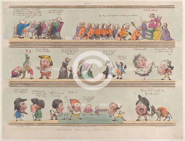 Grotesque Borders for Rooms & Halls, Plate 13, 1799., 1799. Creator: Thomas Rowlandson.