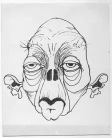 Grotesque face, 1952. Creator: Shirley Markham