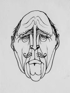 Grotesque face, 1952. Creator: Shirley Markham