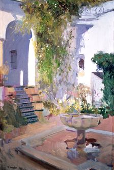 Grotesque gardens Alcazar of Seville Oil, 1910 by Joaquin Sorolla