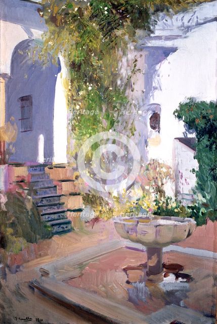  'Grotesque gardens Alcazar of Seville', Oil, 1910 by Joaquin Sorolla.