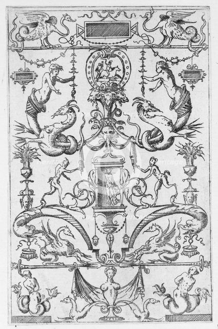 Grotesque Panel, 1550., 1550. Creator: Jacques Androuet Du Cerceau.