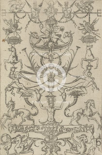 Grotesque Panel, 1550. Creator: Jacques Androuet Du Cerceau.