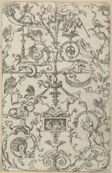 Grotesque Panel, 1550. Creator: Jacques Androuet Du Cerceau