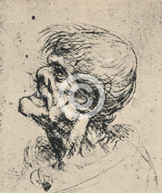 'Grotesque Profile to the Left', c1480 (1945). Artist: Leonardo da Vinci.