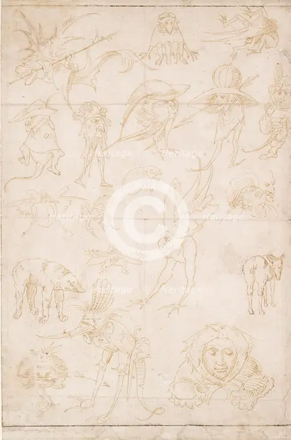 Grotesque Studies, c1500-1520. Artist: Hieronymus Bosch.