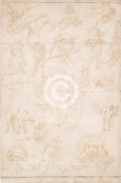 Grotesque Studies, c1500-1520. Artist: Hieronymus Bosch.