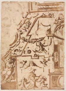 Grotesque with a Leaping Centaur (verso), c. 1565/1588. Creator: Marco Marchetti (Italian, 1565-1588)