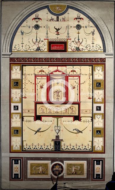 Grotteschi in the Vatican: mural decorative panels showing birds and figures, c1520s. Creator: Giovanni da Udine.