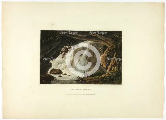 Grotto of Neptune, plate twenty-three from the Ruins of Rome, published February 1, 1798. Creator: Matthew Dubourg.