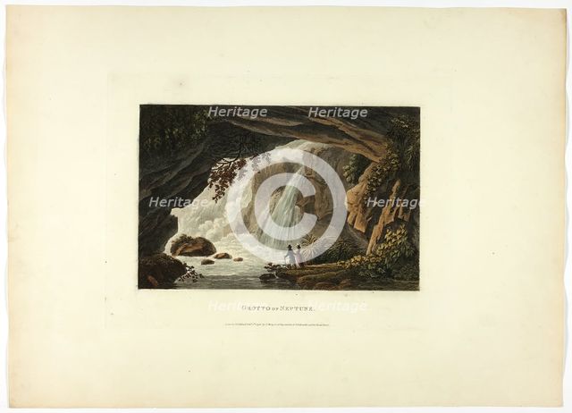 Grotto of Neptune, plate twenty-three from the Ruins of Rome, published February 1, 1798. Creator: Matthew Dubourg.