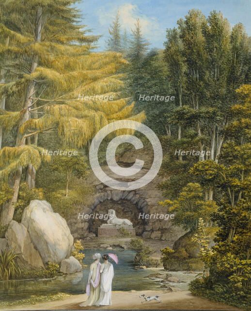 Grotto of the Sphinx in the park at Weimar, 1801. Creator: Georg Melchior Kraus.