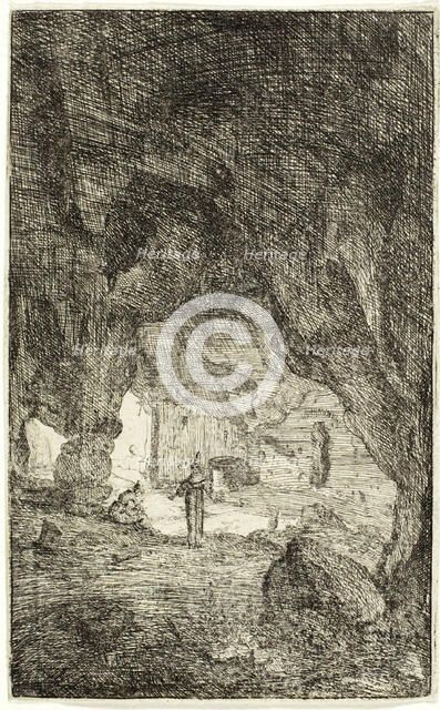 Grotto and Friars, from The Ruins of Rome, 1639/1640. Creator: Bartholomeus Breenbergh.