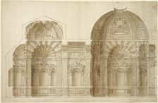 Grotto, probably in the garden at Noisy-le-Grand, longitudinal section. Creator: Anon