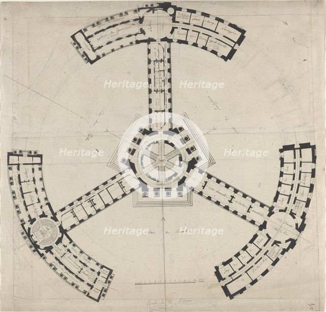 Ground Plan for an Academy of the Fine Arts, 1750/1790. Creator: Unknown.