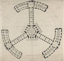 Ground Plan for an Academy of the Fine Arts, 1750/1790. Creator: Unknown