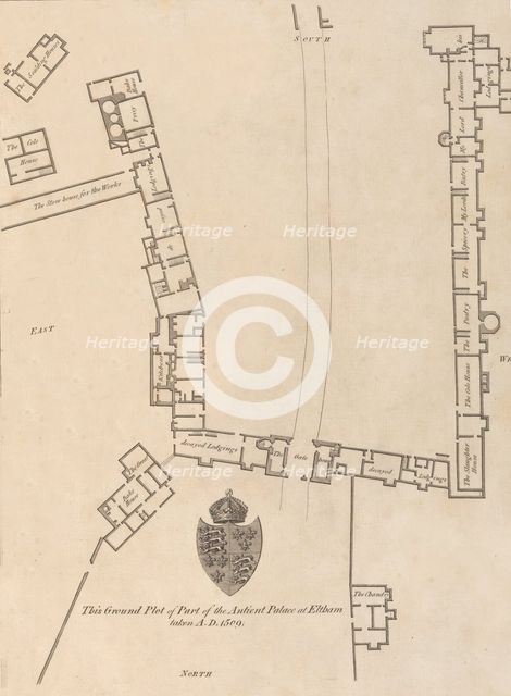 Ground plan of Ancient Palace at Eltham, 1777. Creator: John Bayly.