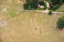 Ground plan of All Saints Church showing as a parch mark, Stratton Park, Hampshire, 2018. Creator: Damian Grady