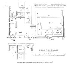 Ground plan of one of the houses excavated at Brahmunabad, 1857. Creator: Unknown