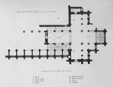 Ground Plan of Melrose Abbey 1897