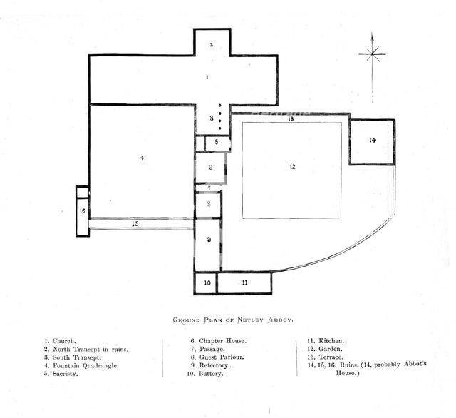 'Ground Plan of Netley Abbey', 1897. Artist: Alexander Francis Lydon.