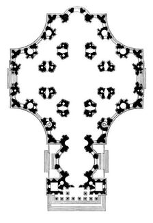 Ground plan of St Paul's Cathedral, London, second design, 17th century (1882)