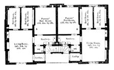 Ground plan of Prince Albert's model dwellings for the labouring classes, 1851. Creator: Unknown