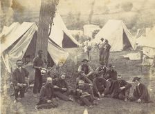 Group at Headquarters of the Army of the Potomac, Antietam, October 1862, 1862. Creator: Alexander Gardner