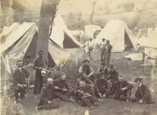Group at Headquarters of the Army of the Potomac, Antietam, October 1862, 1862. Creator: Alexander Gardner