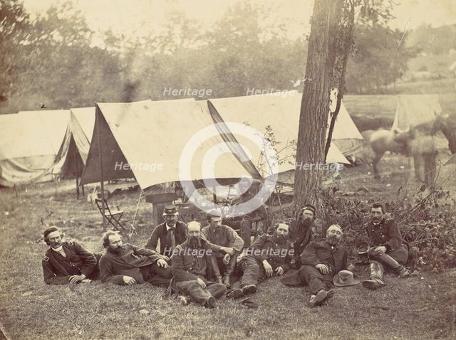 Group at Headquarters of the Army of the Potomac, Antietam, October 1862, 1862. Creator: Alexander Gardner.