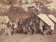 Group at Secret Service Department, Headquarters, Army of the Potomac, Antietam, October 1862, 1862. Creator: Alexander Gardner