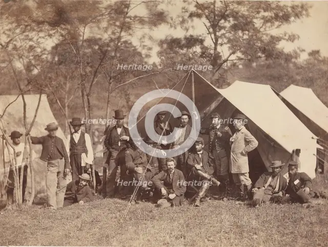 Group at Secret Service Department, Headquarters, Army of the Potomac, Antietam, October 1862, 1862. Creator: Alexander Gardner.
