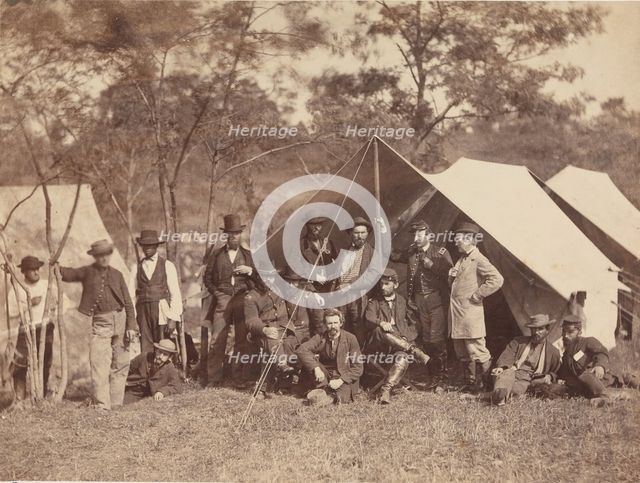 Group at Secret Service Department, Headquarters, Army of the Potomac, Antietam, October 1862, 1862. Creator: Alexander Gardner.