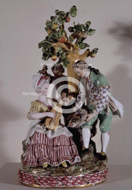  'Group at the foot of an apple tree', Meissen porcelain, in this German city there's a factory s…