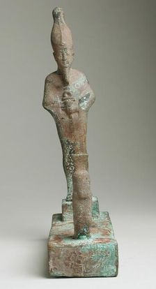 Group Figurine of Osiris Facing a Squatting Goddess (image 2 of 2), 26th-31st Dynasty (664-332 BCE). Creator: Unknown