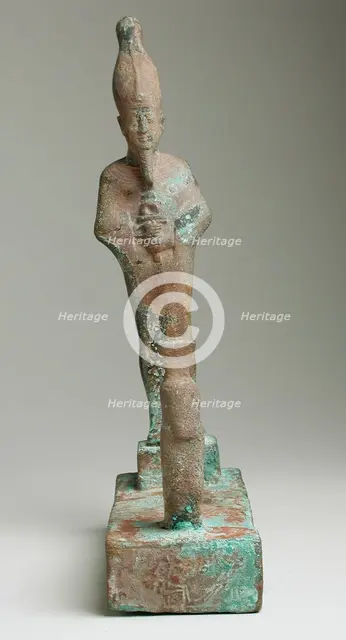 Group Figurine of Osiris Facing a Squatting Goddess (image 2 of 2), 26th-31st Dynasty (664-332 BCE). Creator: Unknown.