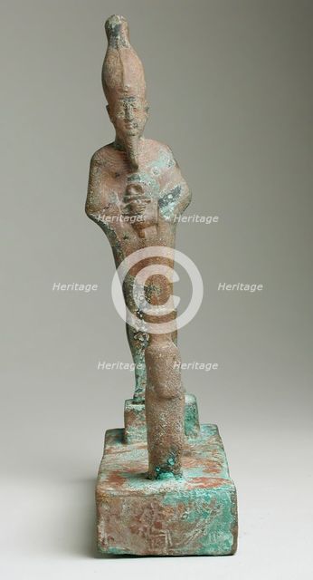 Group Figurine of Osiris Facing a Squatting Goddess (image 2 of 2), 26th-31st Dynasty (664-332 BCE). Creator: Unknown.