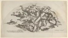 Group from the Last Judgment, Angels Carrying the Column of the Flagellation and t..., 16th century. Creator: Domenico del Barbiere