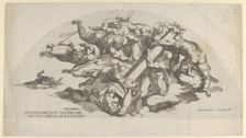Group from the Last Judgment, Angels Carrying the Column of the Flagellation and t..., 16th century. Creator: Domenico del Barbiere
