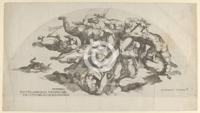 Group from the Last Judgment, Angels Carrying the Column of the Flagellation and t..., 16th century. Creator: Domenico del Barbiere.