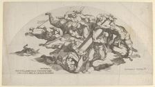 Group from the Last Judgment, Angels Carrying the Column of the Flagellation and t..., 16th century. Creator: Domenico del Barbiere