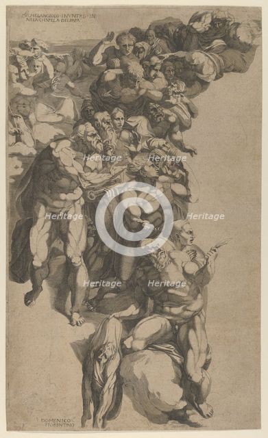 Group from Last Judgment, St. Bartholomew, St. Peter, and other Apostles, 16th century. Creator: Domenico del Barbiere.