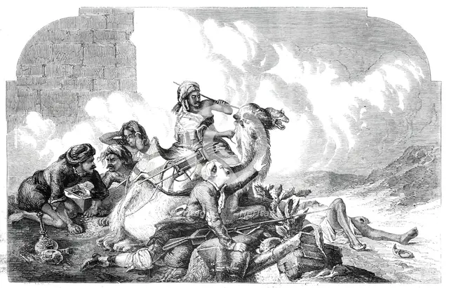 Group from Mr. Barker's picture, "The Relief of Lucknow", 1860. Creator: Unknown.