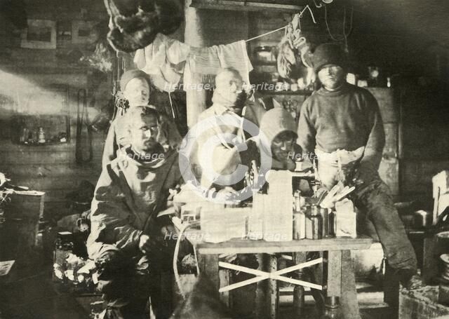 'Group in the Hut in the Summer: Joyce at the Sewing Machine', 1908, (1909).  Artist: Unknown.