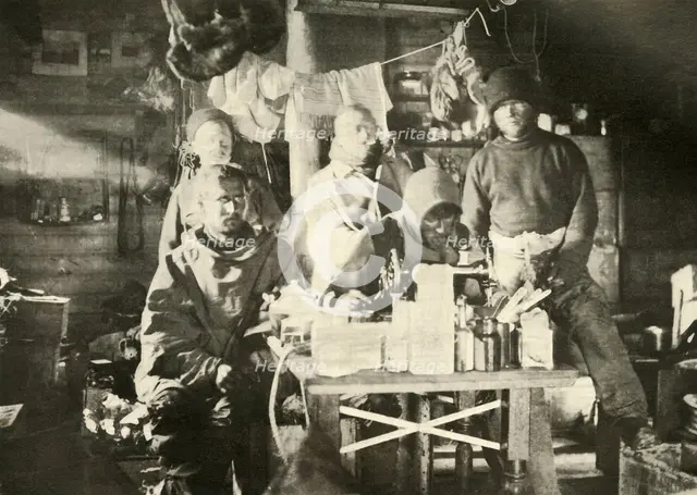 'Group in the Hut in the Summer: Joyce at the Sewing Machine', 1908, (1909).  Artist: Unknown.