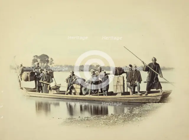 Group on Boat, about 1868. Creator: Felice Beato.