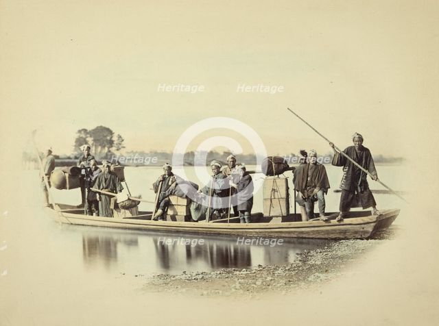 Group on Boat, about 1868. Creator: Felice Beato.