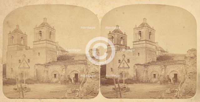 Group of 4 Stereograph Views of California Missions, 1860s-1910s. Creator: Unknown.