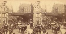 Group of 4 Stereograph Views of Ludgate Hill, London, England, 1850s-1910s. Creator: J F Jarvis